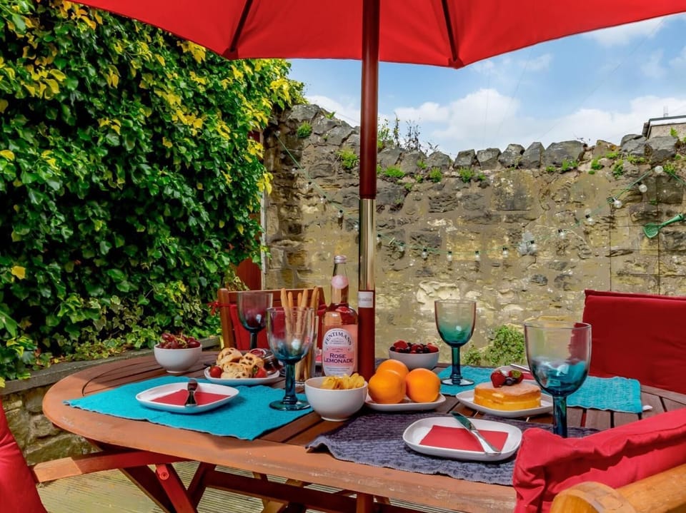 Suntrap courtyard - perfect for enjoying drinks and snacks after a day exploring