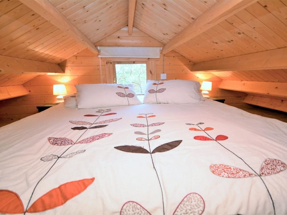 Sleeping area with super-king size bed accessed via ladder