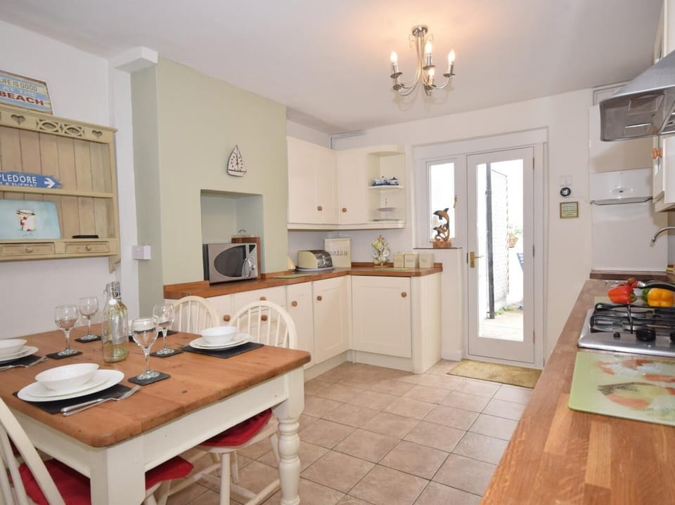 Dining space located in the kitchen