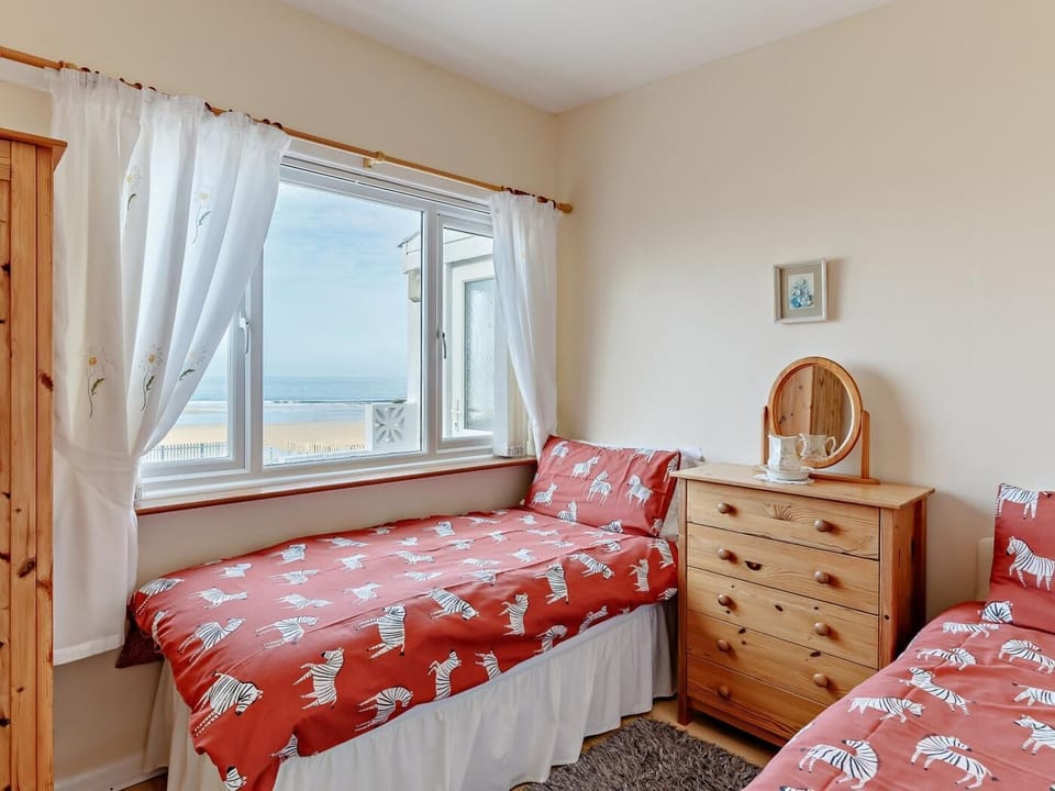 The twin room looks out onto the lovely beach