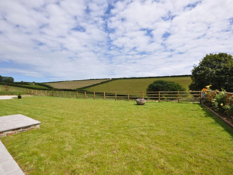 Spacious garden with views across the surrounding fields