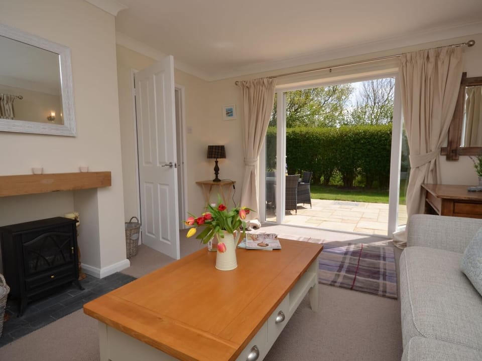 Lounge area with patio doors