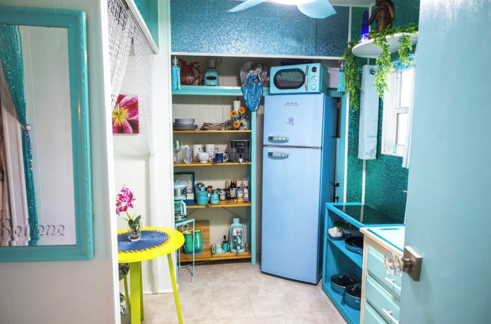 The Retro Kitchen is packed with amenities 