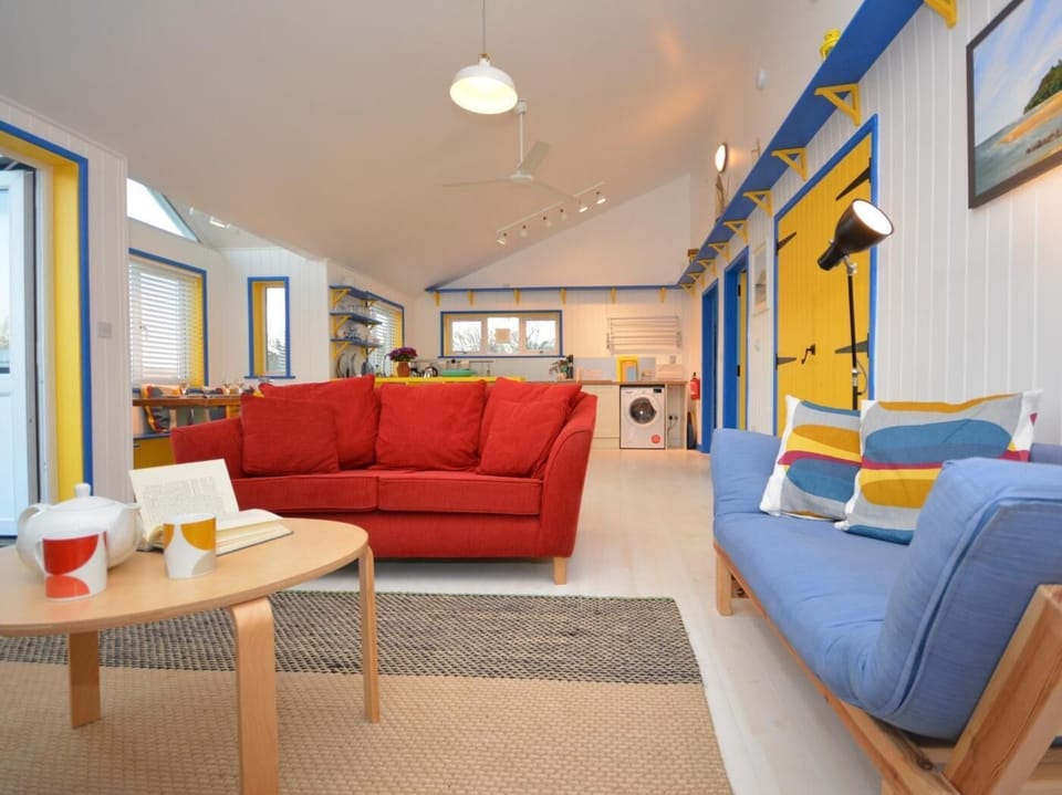 A contemporary interior enhances the spaciousness of the beautiful property