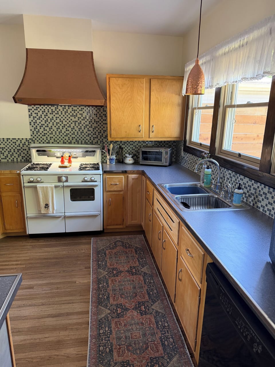 Kitchen off of laundry room.
