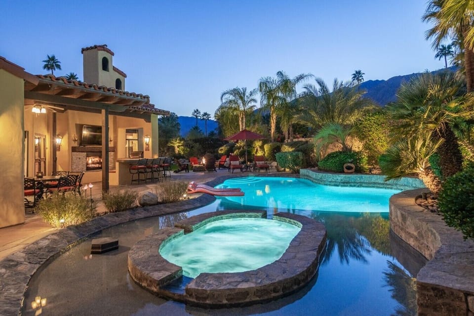 Saltwater Pool And Spa At Night