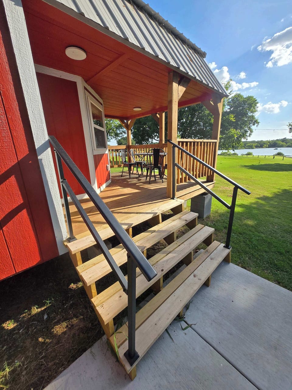 4 Steps to enter the open patio and front door