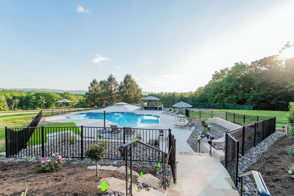 Resort style pool with a view