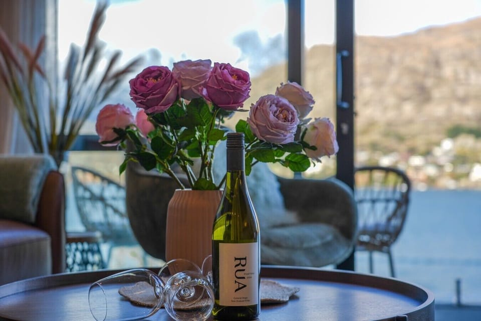 Enjoy thoughtful details and romantic touches, with wine, roses, and a cosy setting ready for your escape.