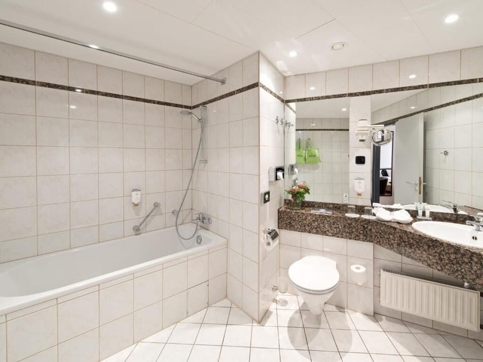 Enjoy a clean, roomy bath with tub-shower convenience.