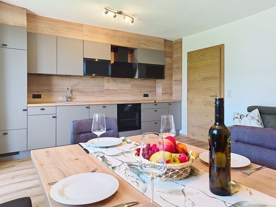 Furniture, Interior Design, Flooring, Wood, Countertop, Cabinetry, Floor, Kitchen, Ceiling, Kitchen & Dining Room Table