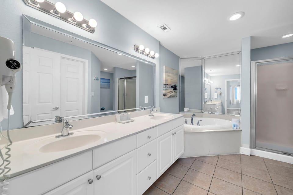 Spacious master bathroom