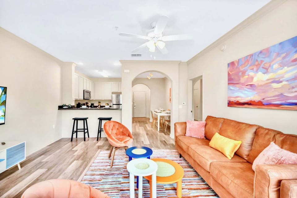 Living area with modern furnishings