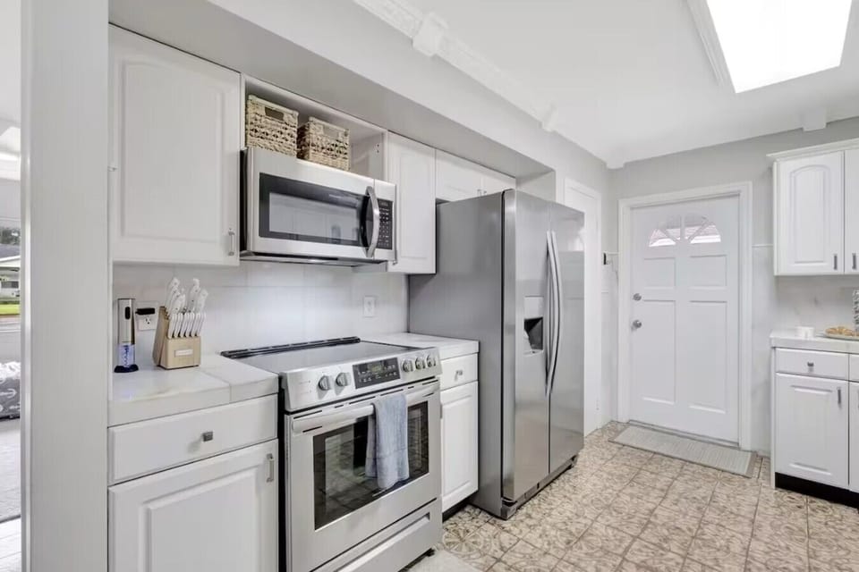 Fully equipped kitchen with everything needed for home-cooked meals.