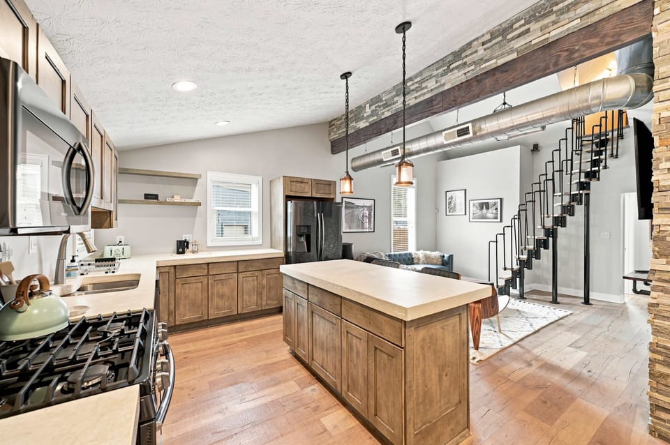 Open-concept kitchen and living space 