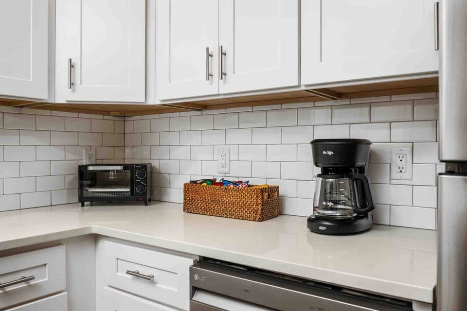 Fully stocked coffee station ready for your morning routine.