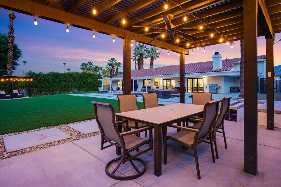 Shaded outdoor seating for relaxing afternoons.