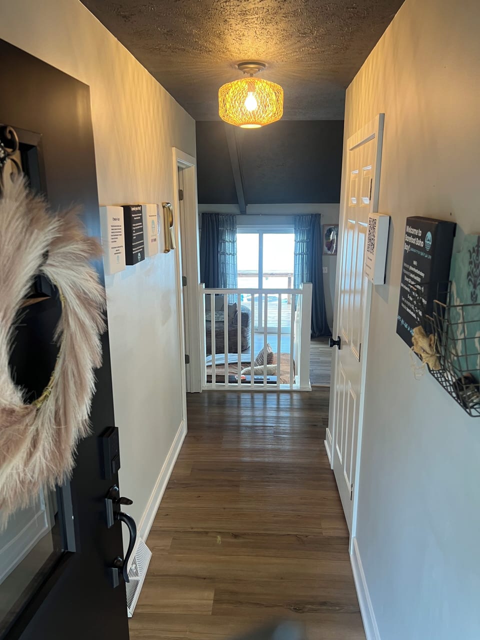 Step through the front door into a warm welcome hallway with clear guest guides