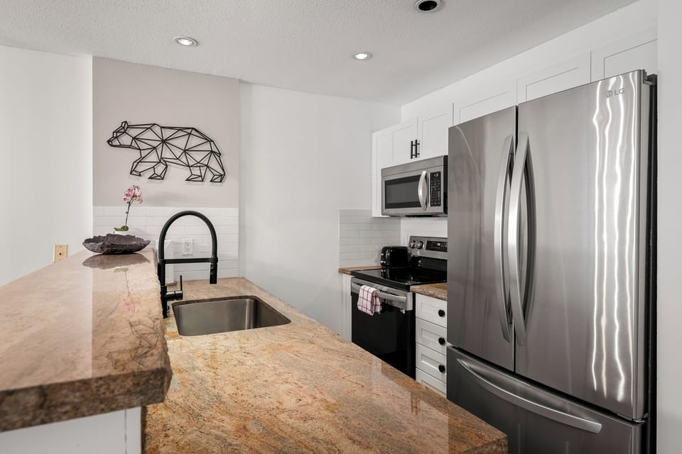 Full kitchen: Stainless steel appliances