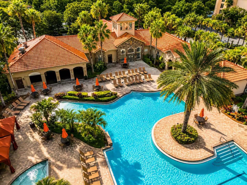 Relax by the pool in the heart of the resort.

