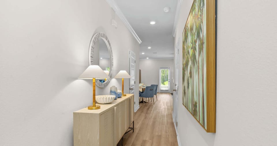 Stylish hallway from entrance to the main area