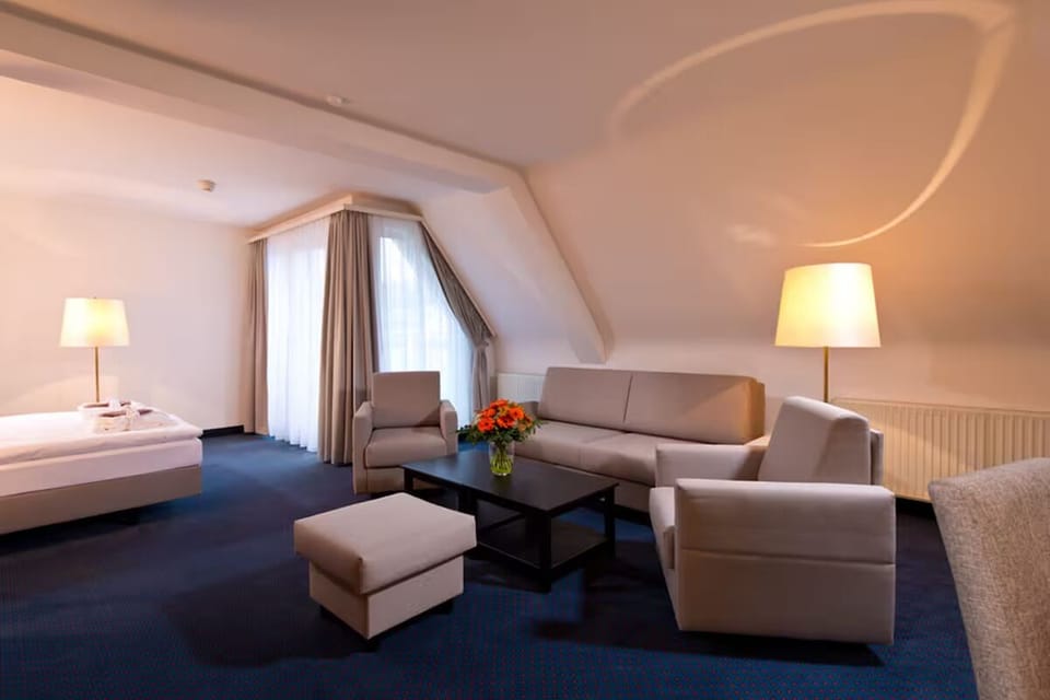 Kick back on plush seating and enjoy a calm, airy vibe.