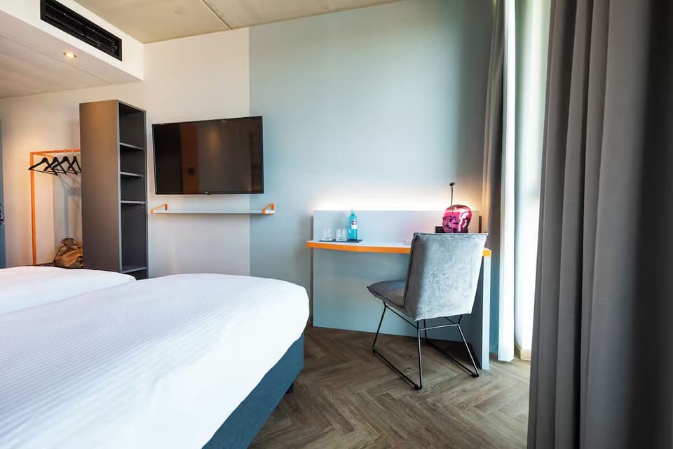 Unwind after exploring, then catch up at the comfortable desk.