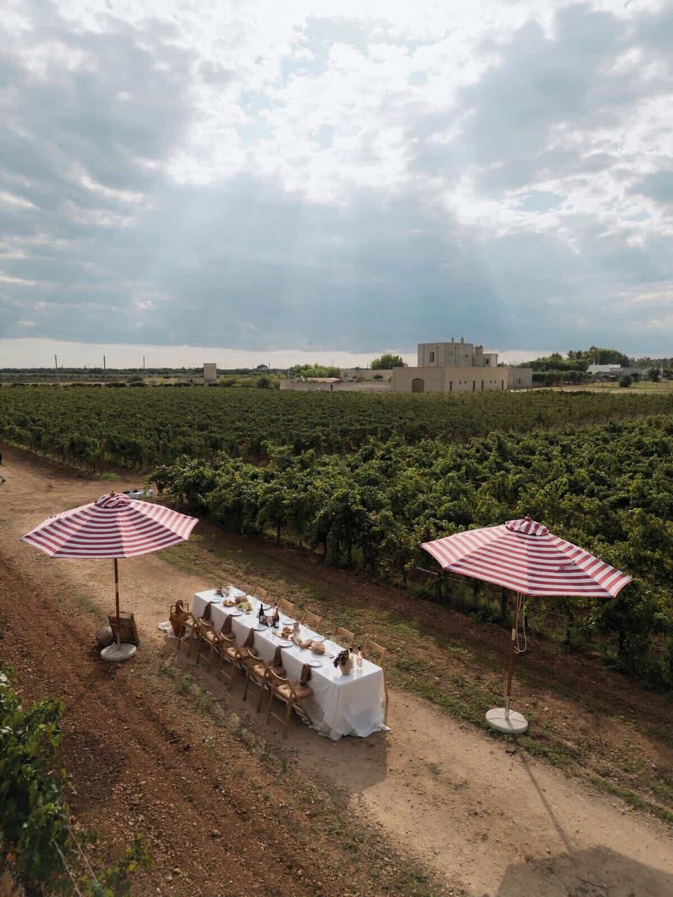 Outdoor banquet area