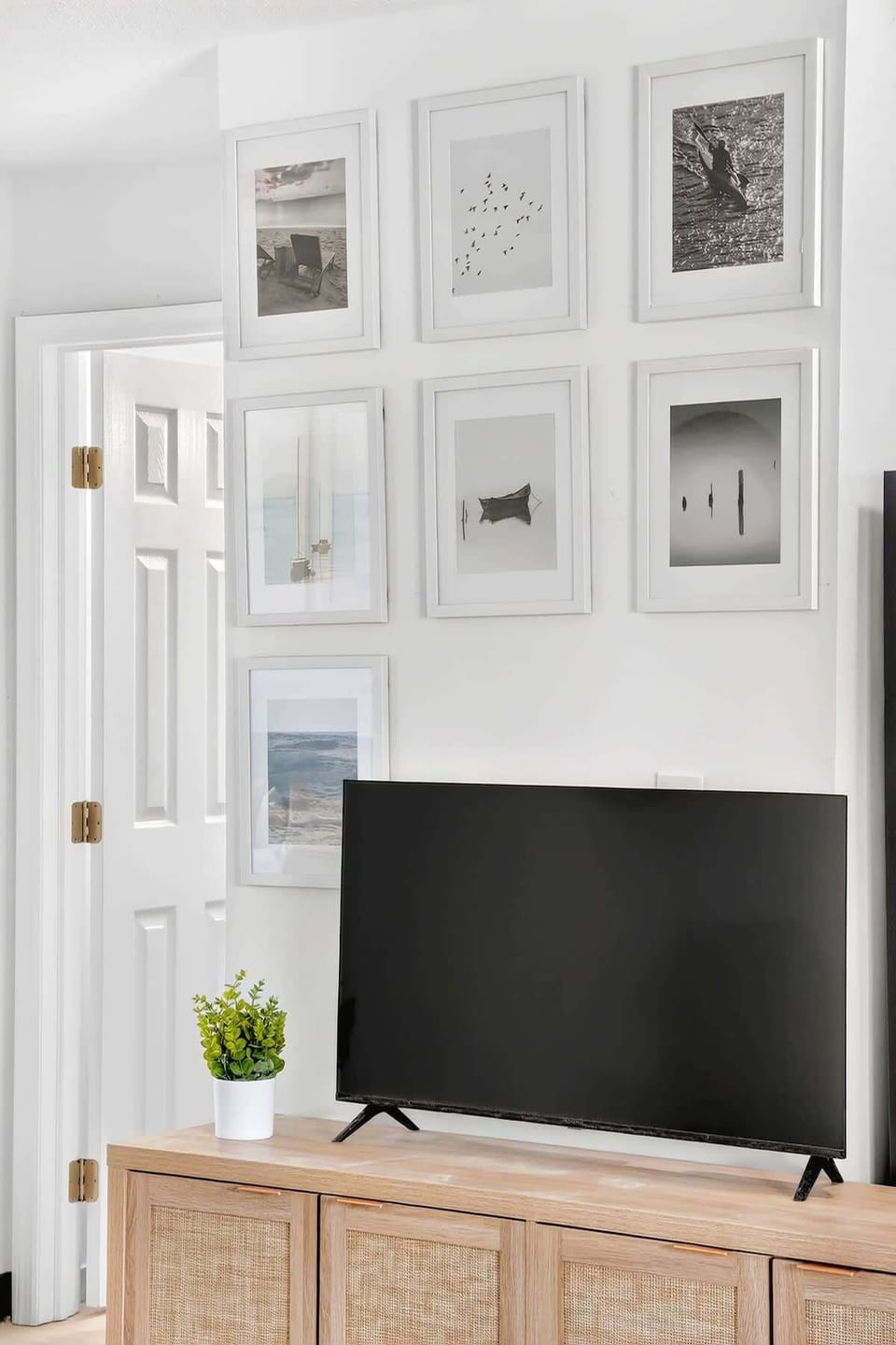 Kick back in the inviting living room, complete with comfortable seating and a Smart TV for relaxing evenings.