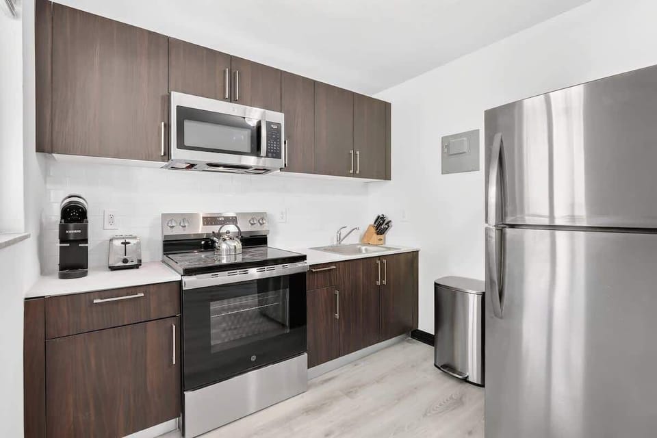Enjoy the convenience of a fully equipped kitchen with everything needed to prepare your favorite meals.