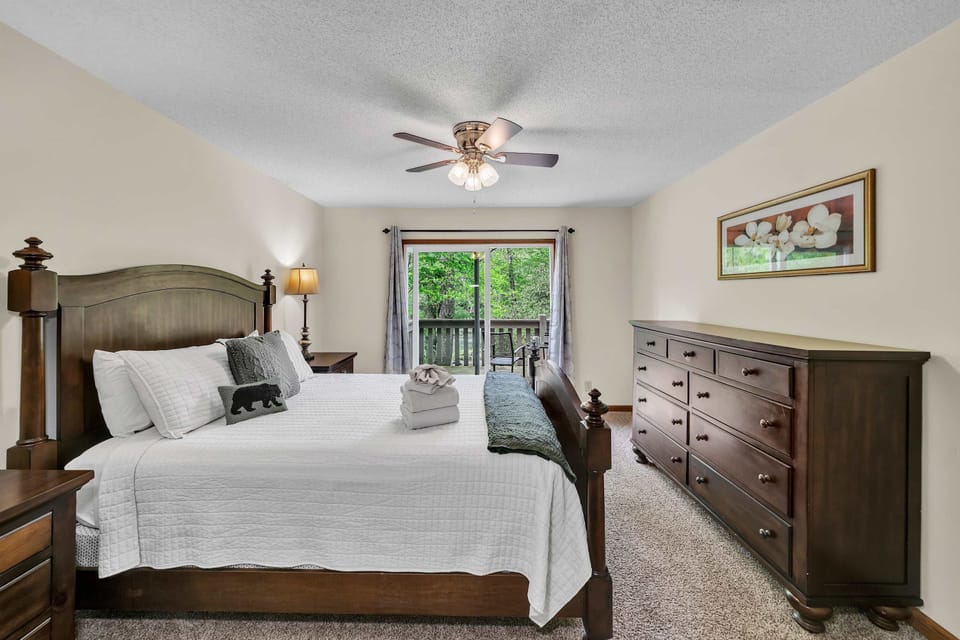 Master bedroom with door to deck