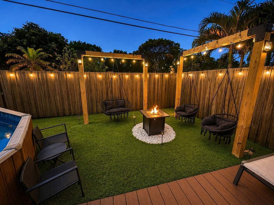 Private backyard with plenty of space to relax and enjoy the outdoors.