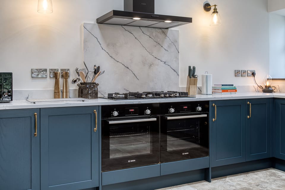 The kitchen provides a sociable space