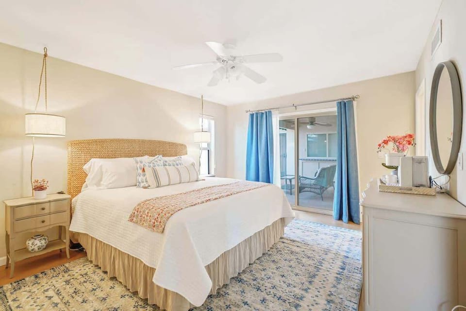 King bed with beautiful decor!
