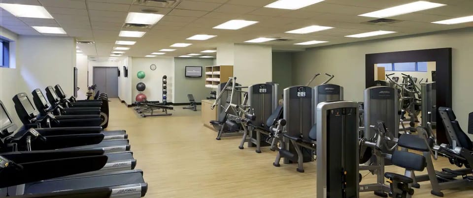 Recharge your routine with a spacious, fully equipped fitness room.