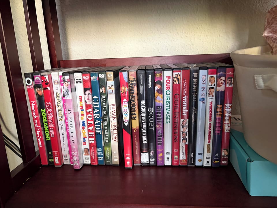 DVD player and an array of movies