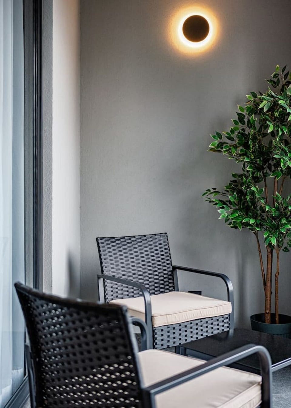 Enjoy a quiet moment in the private outdoor area.