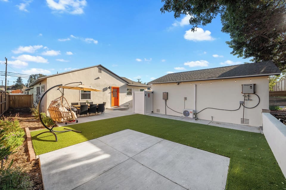 A spacious backyard with room to relax, play, or enjoy time outdoors.
