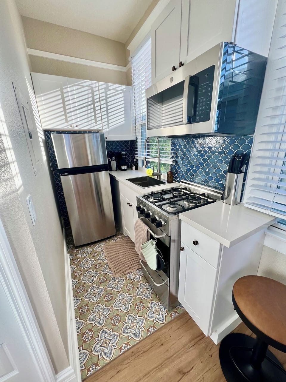Enjoy the convenience of a private, fully equipped kitchen—perfect for whipping up a meal or a morning coffee.