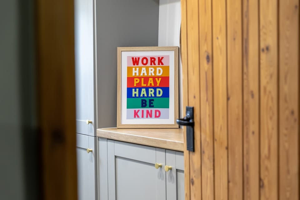 Cheerful touches bring personality to the cottage and set the mood for a stay filled with easy mornings, happy adventures and relaxed evenings together.