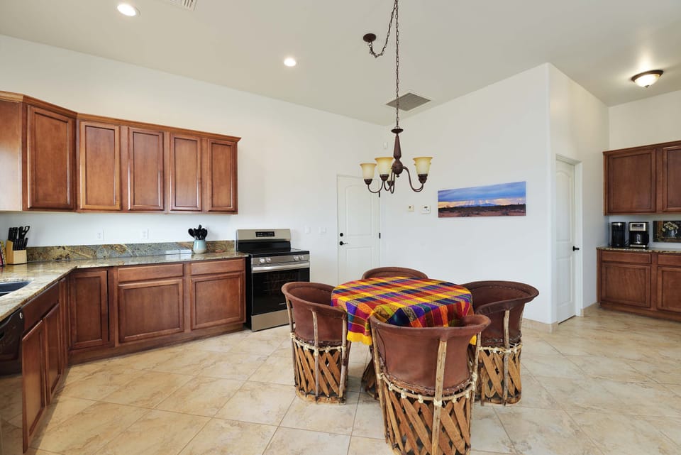 Unique furnishings and a full kitchen make Dave's Place a comfortable retreat. 