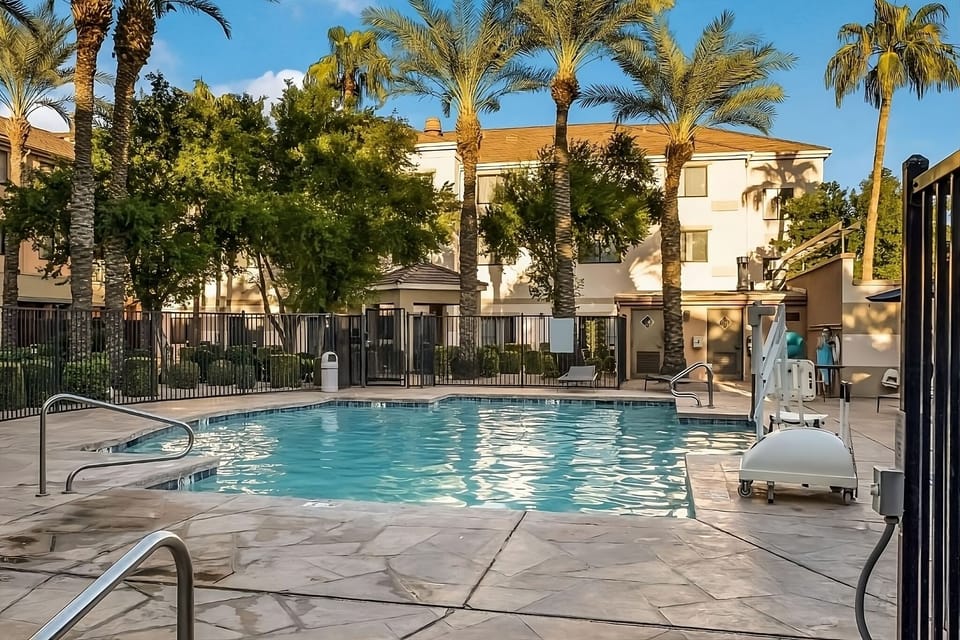 Stretch out poolside and savor the spacious deck area.