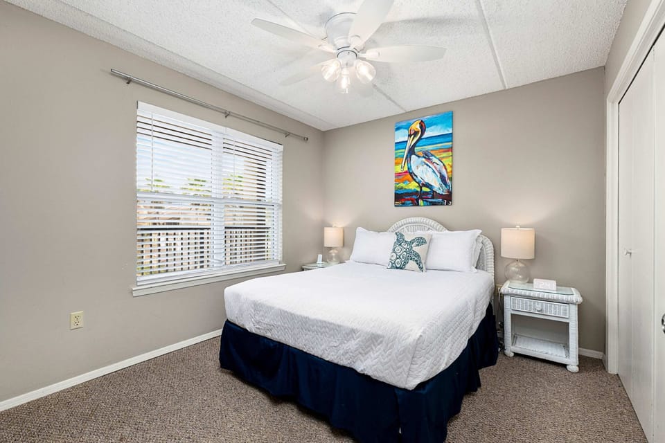 Relax and recharge in a comfortable queen bed, your perfect home away from home