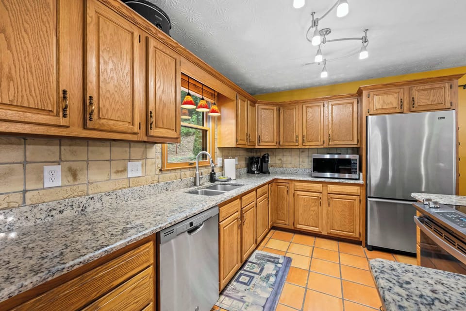 Luxe mountain kitchen with oversized island