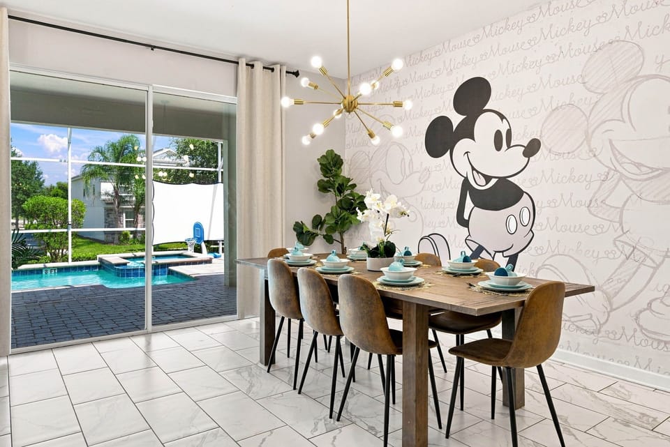 Mickey themed dining area