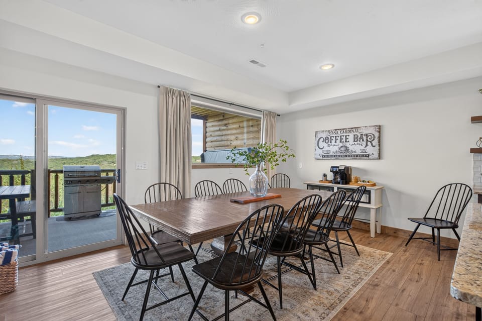Gather together and enjoy home cooked meals in the large eat in kitchen with coffee bar.