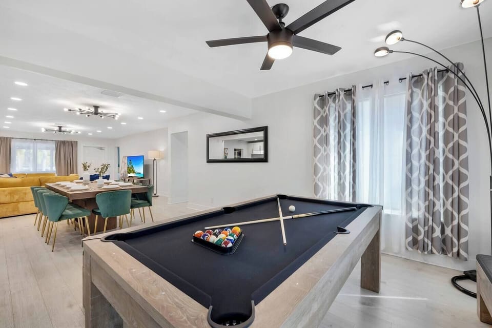 Dine, unwind, or challenge your crew to a game.