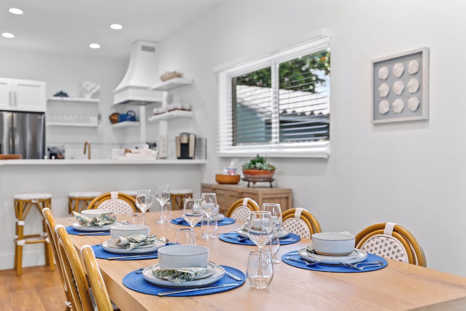 Dining space conveniently connected to the kitchen for effortless entertaining.
