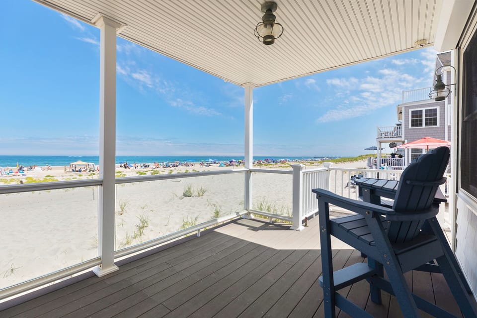 The deck has glass panels allowing for expansive ocean views 