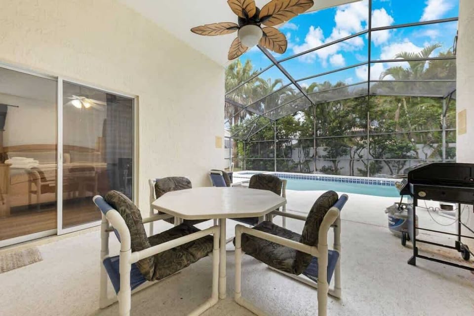 Relax by the private pool and spa with plenty of outdoor seating